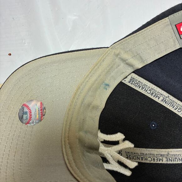 Vintage Yankee Baseball Hat Cap Team Nike Hook Loop Strap Sticker under Brim - Picture 6 of 10